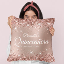 Glittrande Rose Gold Glam Gradient Quinceañera 15
