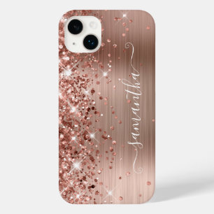 Glittrande Rose Gold Glam Modern Flickaktig Signat