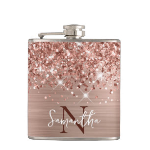 Glittrande Rose Gold Glam Monogram Fickplunta