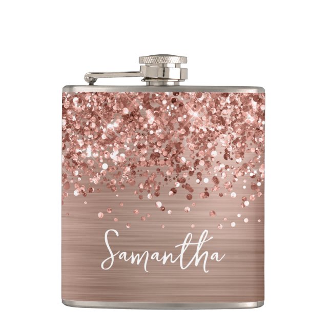 Glittrande Rose Guld Glam Namn Fickplunta (Framsidan)