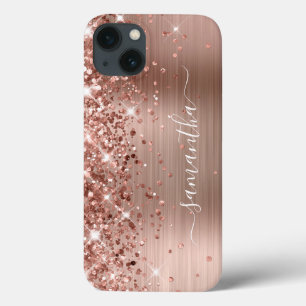 Glittrande roséguld folie modern flickaktig signat