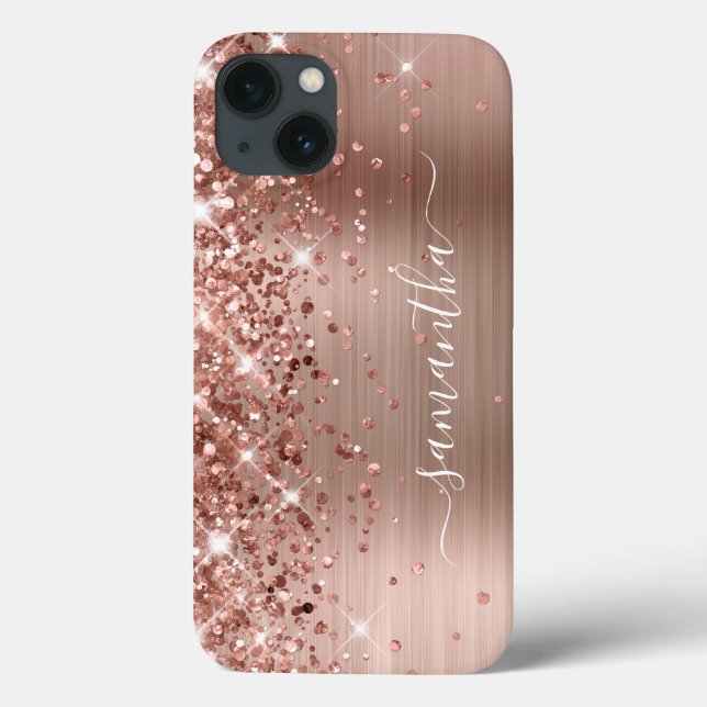 Glittrande roséguld folie modern flickaktig signat (Baksida)