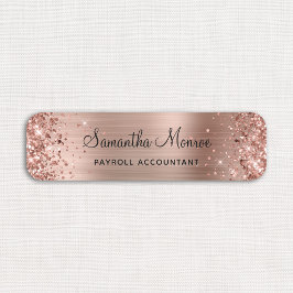 Glittrande roséguld folie namnbricka