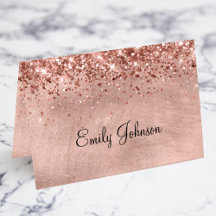 Glittrande Roséguld Individuella Namn Platskort
