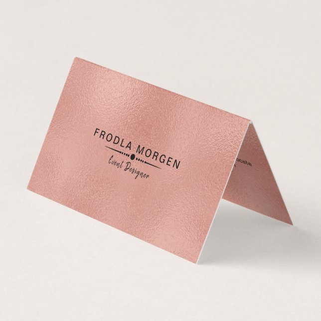 Glittrande roséguld modern bakgrund visitkort (Framsida)