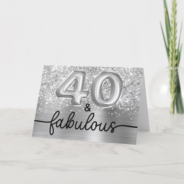 Glittrande Silver Glam 40 och Fantastisk Kort (Framsida)