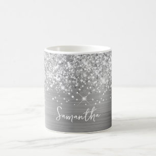 Glittrande Silver Glam Namn Kaffemugg