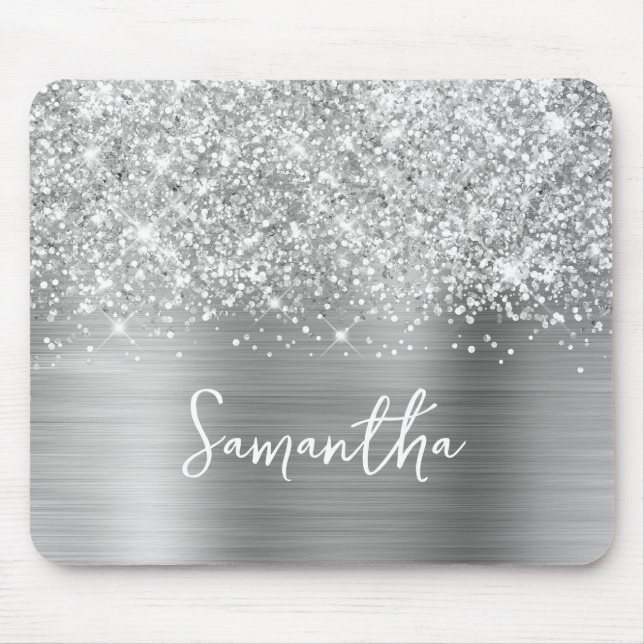 Glittrande Silver Glam Namn Musmatta (Framsidan)