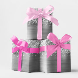 Glittrande Silver Glam Presentpapper
