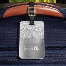 Glittrande Silver Glam Skriptnamn