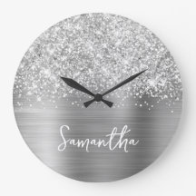 Glittrande Silver Glam Vitt Skriptnamn