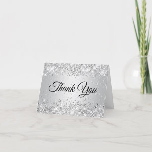 Glittrande Silver Gradient Tack Kort