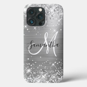 Glittrande silverfolie elegant monogram