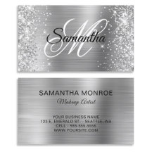 Glittrande silverfolie fancy monogram