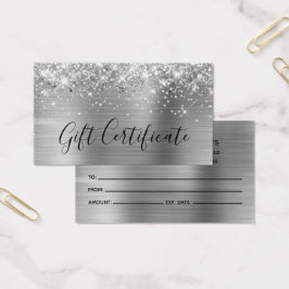 Glittrande silverfolie presentkort visitkort