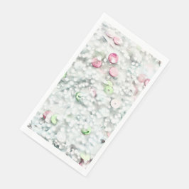 Glittrande slime-gästhanddukar vita pappersservett