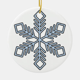 Glittrande snöflinga - Babyblå grenar Julgransprydnad Keramik