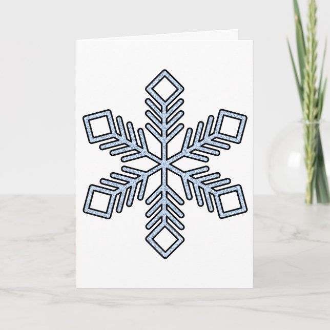 Glittrande Snöflinga - Babyblåa Grenar Kort (Framsida)
