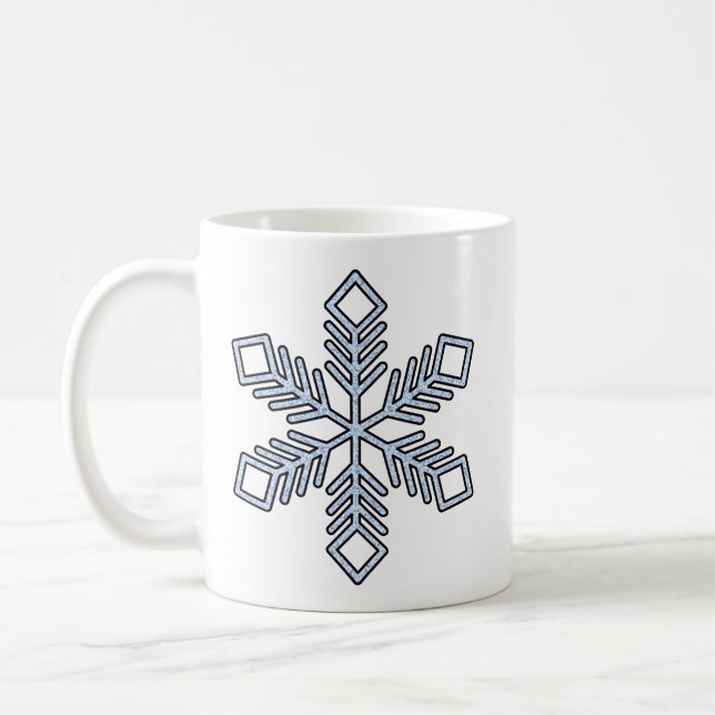 Glittrande Snöflinga - Bebis Blåa Grenar Kaffemugg (Vänster)