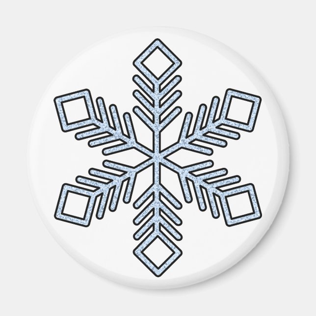 Glittrande Snöflinga - Bebis Blåa Grenar Magnet (Framsidan)