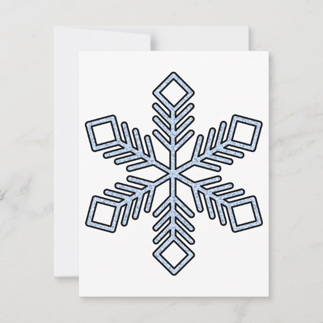 Glittrande snöflinga - Bebisblå grenar Anteckningskort (Framsida)