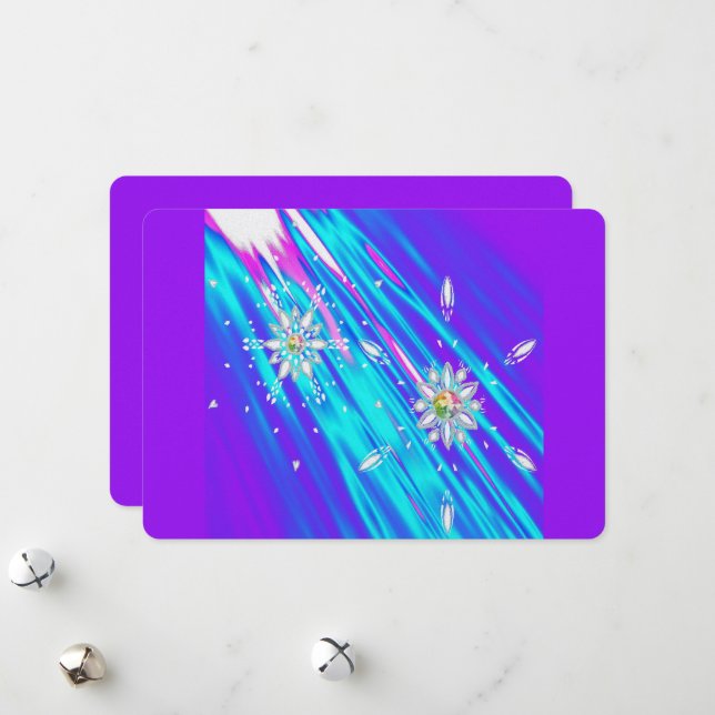 Glittrande snöflingor julkort (Fram/Back In Situ)