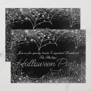 Glittrande spindelnät Halloween-festlig inbjudan