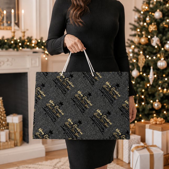 Glittrande Svart Guld God Jul Gott Nytt År (Skapare uppladdad)