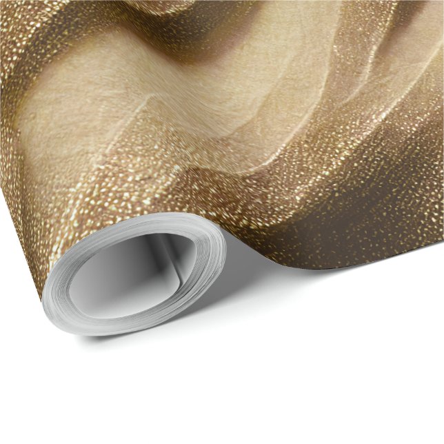 Glittrande textur glitter guld mönster presentpapper (Rulle Hörn)