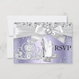 Glittrande Tiara & Klackar Lila Sweet 16 RSVP OSA Kort