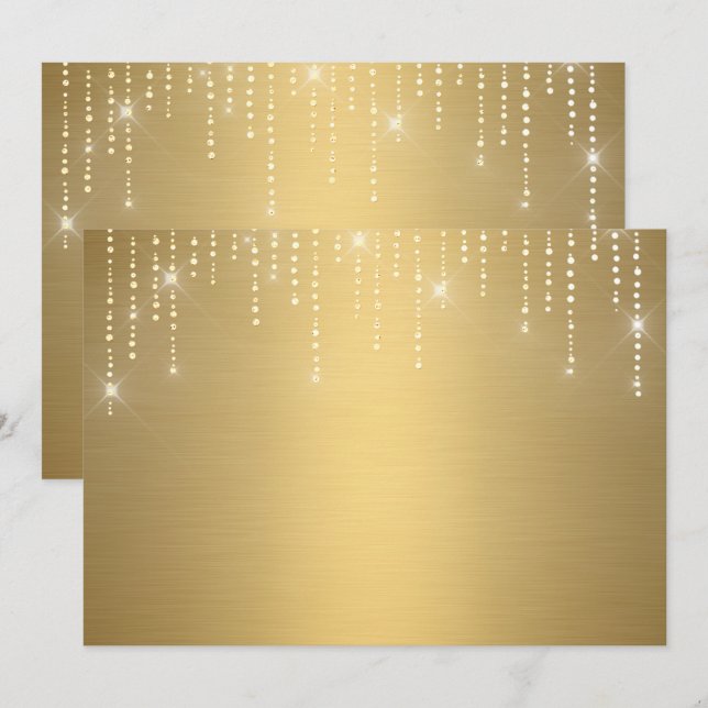 Glittrande tom inbjudan (Fram/baksida)