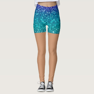Glittrande turkos blå glitter hudton Kvinnor Leggings