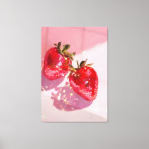 Glittrande Tvilling Disco Jordgubbar Rosa Estetik