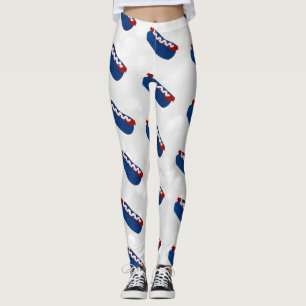 Glittrande varmt hund-jul 4 leggings