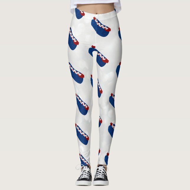 Glittrande varmt hund-jul 4 leggings (Framsida)