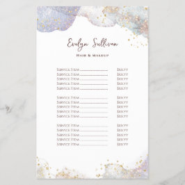 Glittrande vattenfärgformer prislista flygblad