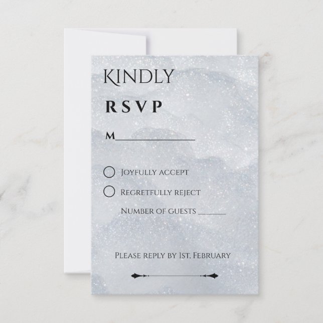 Glittrande Vinter RSVP-kort OSA Kort (Framsida)