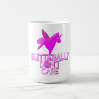 Glittrig enhörning glitter pegasus bryr sig inte o kaffemugg