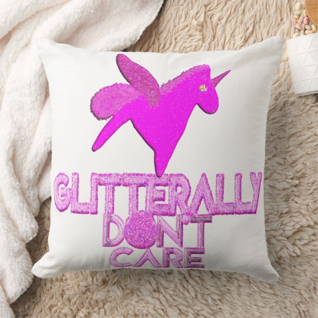 Glittrig enhörning glitter pegasus bryr sig inte o kudde (Filt)