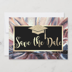 Glittrig examensmössa, Abstrakt Save The Date Spara Datumet