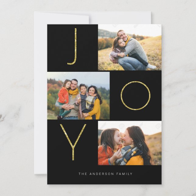 Glittrig GLÄDJE 4 Bild Julkort (Framsida)