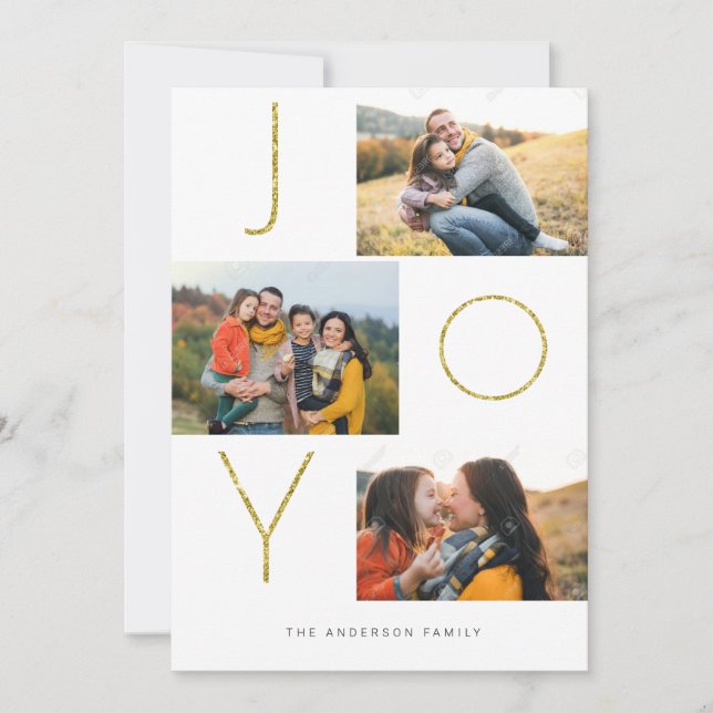 Glittrig GLÄDJE 4 Bild Julkort (Framsida)