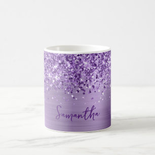 Glittrig Glam Royal Lila Namn Kaffemugg