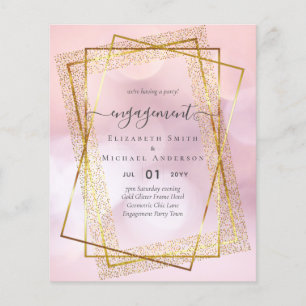 Glittrig Glamour FÖRLOVNINGSPARTY INBJUDNINGAR BUD Flygblad
