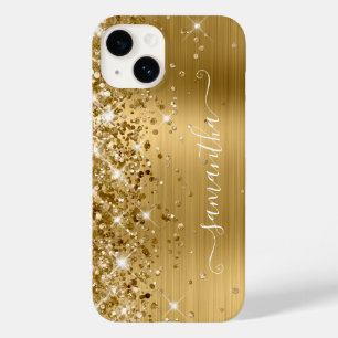 Glittrig Guld Glam Tjejig Svällande Signatur