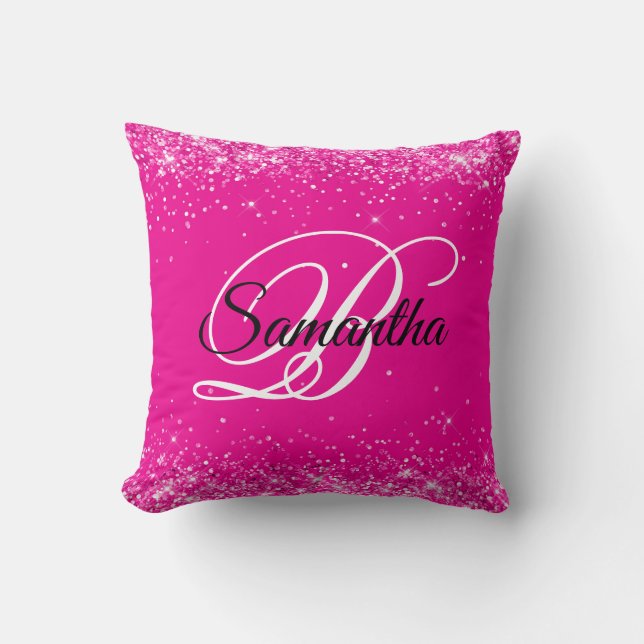 Glittrig het rosa fancy monogram kudde (Framsida)