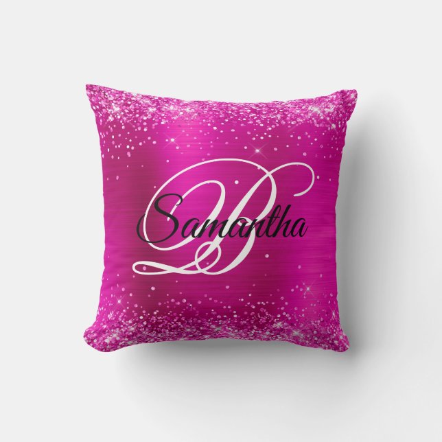 Glittrig het rosa folie fancy monogram kudde (Framsida)