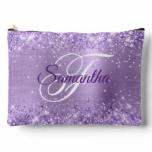 Glittrig Ljus Lila Folie Elegant Monogram