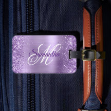 Glittrig Ljus Lila Folie Fancy Monogram
