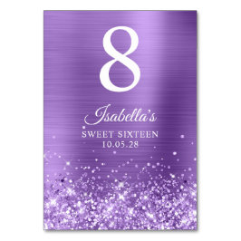 Glittrig Ljus Lila Sweet Sixteen Bordsnummer